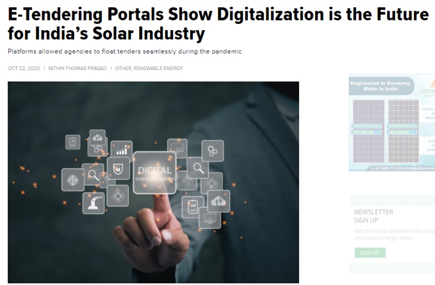 E-Tendering Portals Show Digitalization is the Future for India’s Solar Industry